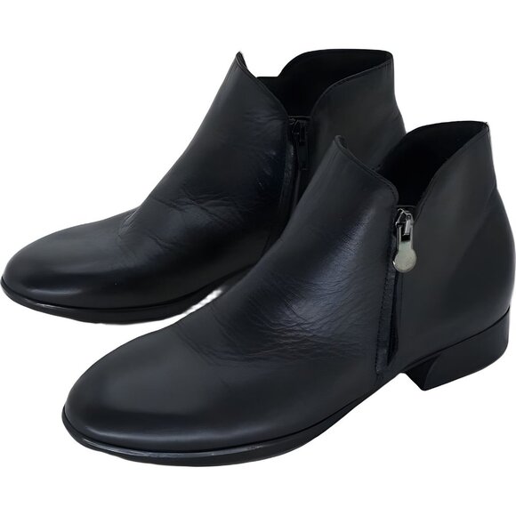 Munro Averee Women's Black Leather Ankle Boots, Excellent Condition Size 7 - Picture 2 of 6